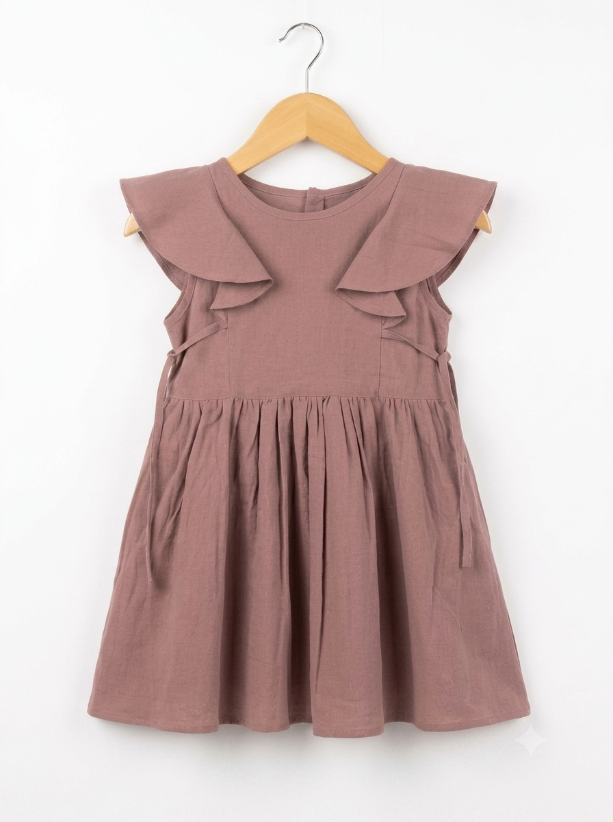 Dust Pink Chloe Flutter Dress