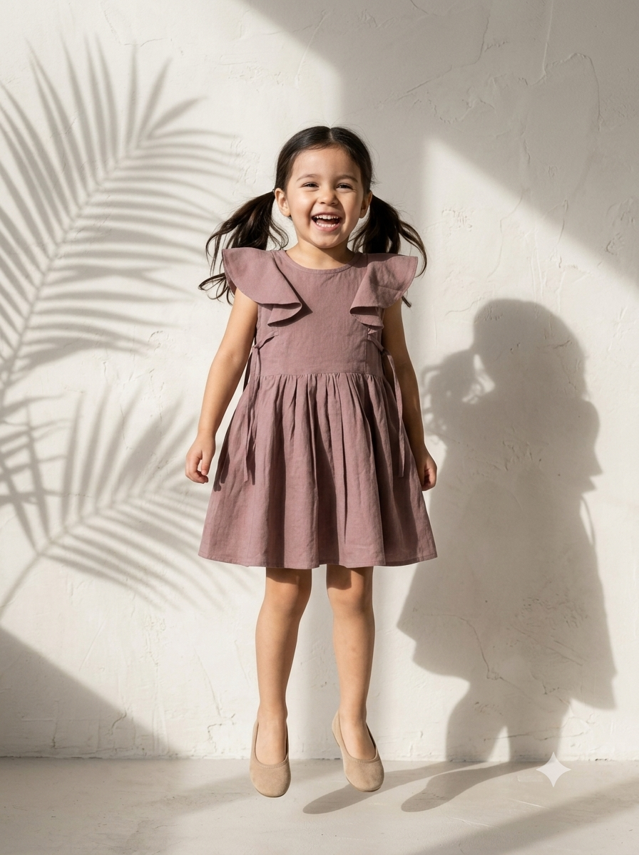 Dust Pink Chloe Flutter Dress